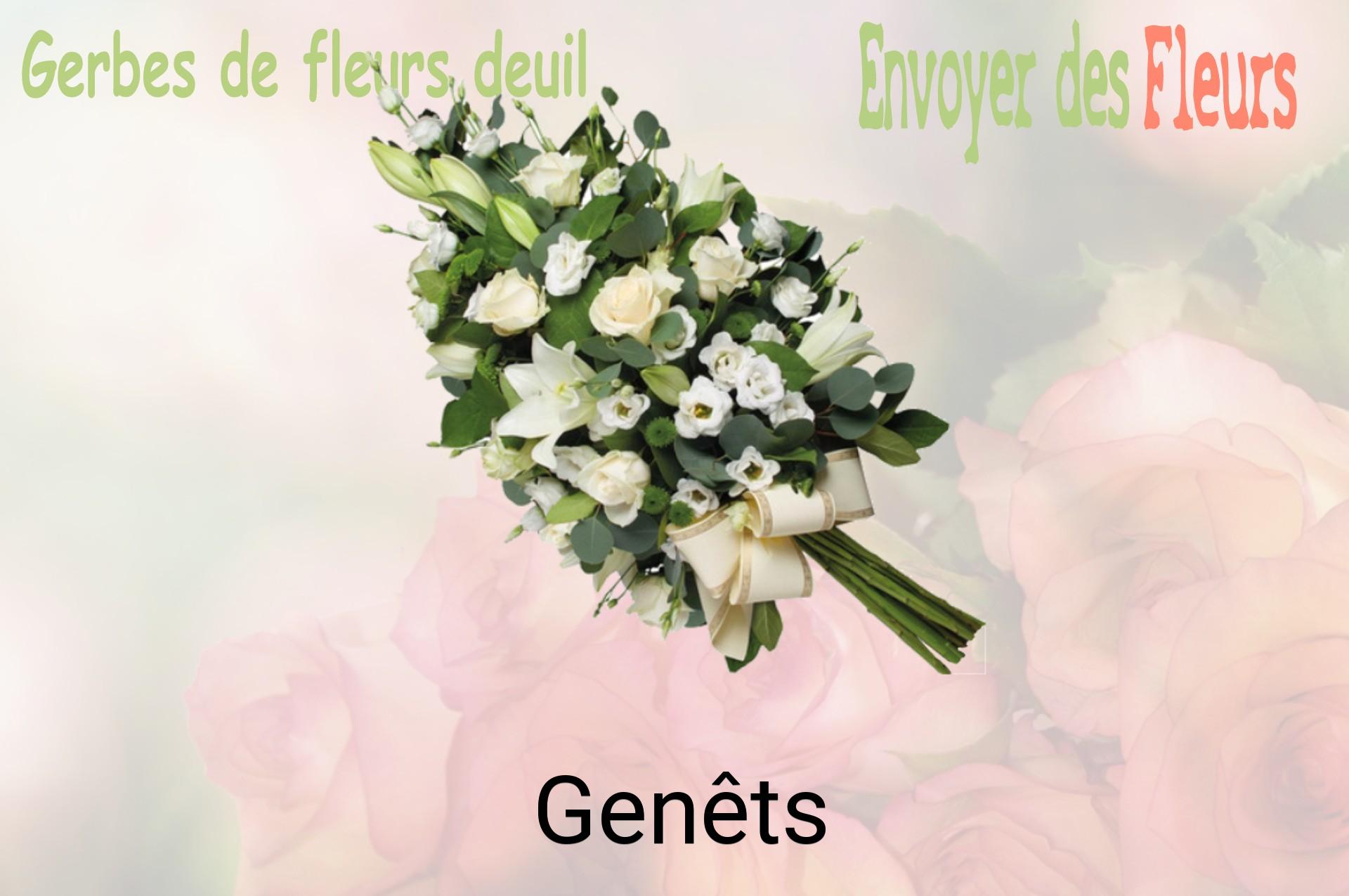 Gerbe de fleurs de deuil livrée à Genêts